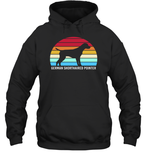 Retro German Shorthaired Pointer Dog Silhouette T- Unisex Hoodie