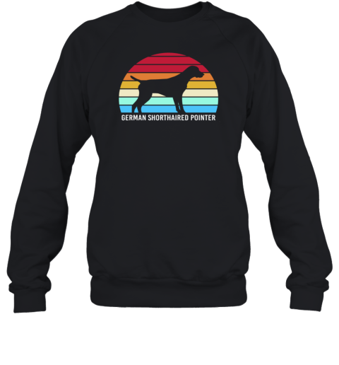 Retro German Shorthaired Pointer Dog Silhouette T- Unisex Sweatshirt