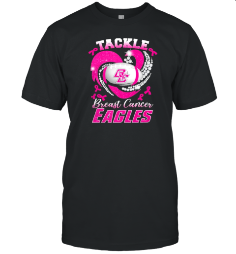 Tackle Breast Cancer Boston College Eagles Diamond Heart T-Shirt