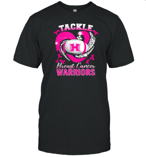 Tackle Breast Cancer Hawai'I Rainbow Warriors Diamond Heart T-Shirt