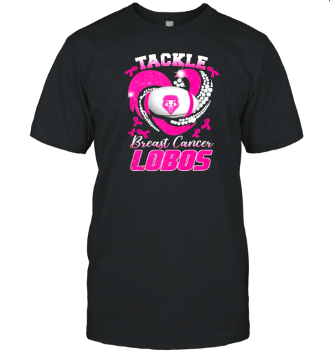 Tackle Breast Cancer New Mexico Lobos Diamond Heart T-Shirt