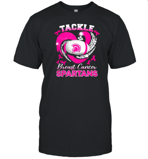 Tackle Breast Cancer San Jose State Spartans Diamond Heart T-Shirt