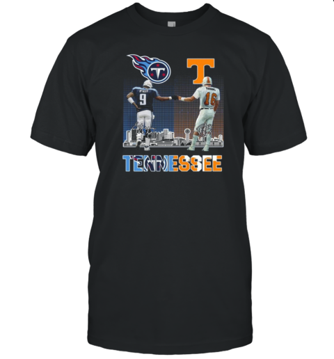 Tennessee Titans And Volunteers City Champion Signatures 2024 T-Shirt