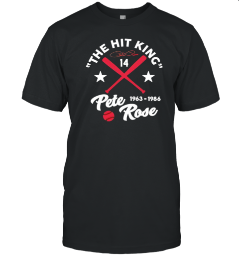 The Hit King Pete Rose Baseball Signature T-Shirt