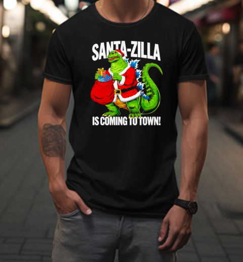 Christmas Kaiju Santa zilla is coming to town comic T-Shirt