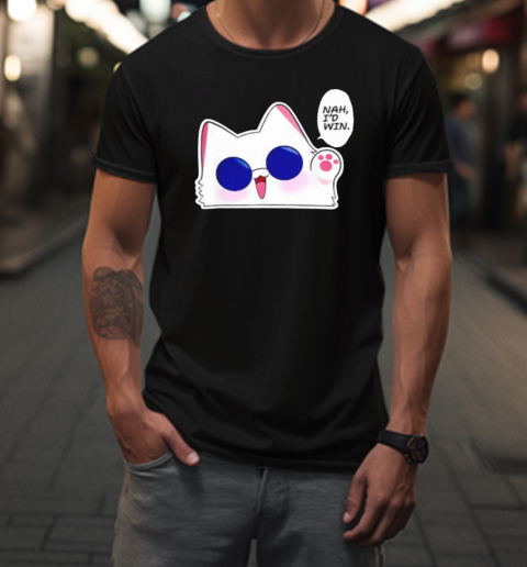 Cute Funny Cat Anime Meme Nah Id Win Gojo Cat T-Shirt