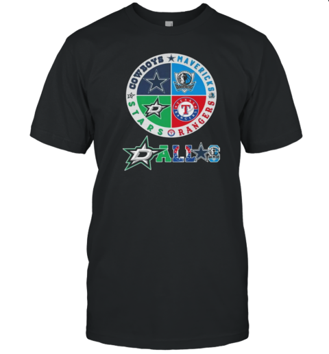 Dallas Cowboys Mavericks Rangers And Stars Logo 2024 T-Shirt Dallas Cowboys Mavericks Rangers And Stars Logo 2024 T-Shirt