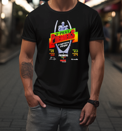 Penrith Panthers 4 Peat Premiers '21 '22 '23' '24 T-Shirt