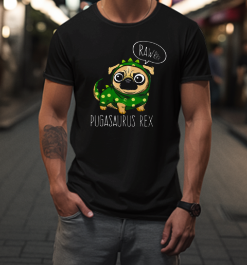 Pugasaurus Rex  Funny Halloween Pug T-Shirt