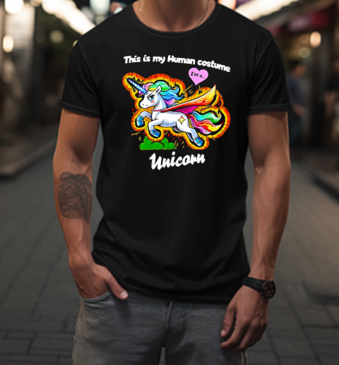 This Is My Human Costume Magic Halloween Unicorn T-Shirt