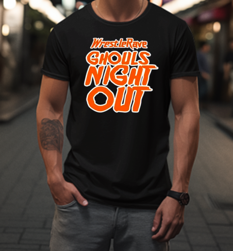 Wrestlerave Ghouls Night Out Halloween Logo T-Shirt