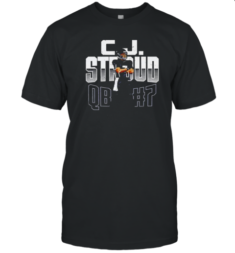 C.J. Stroud Houston Pose Football Design T-Shirt