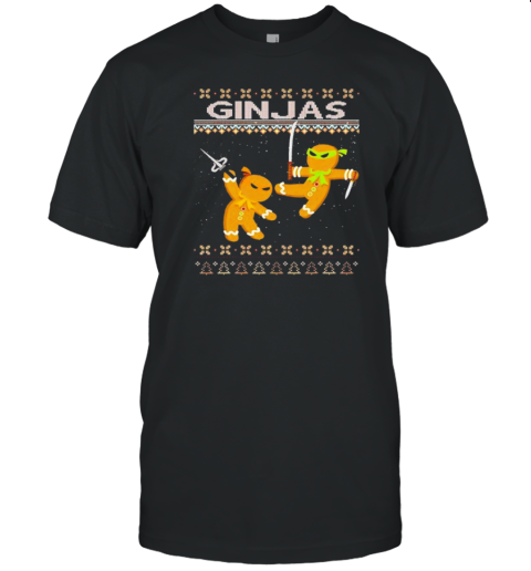 Ginjas Gingerbread Ninjas Funny Ugly Christmas 2024 T-Shirt