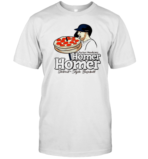 Homer Homer Pizza Parker Meadows Baseball Cartoon T-Shirt