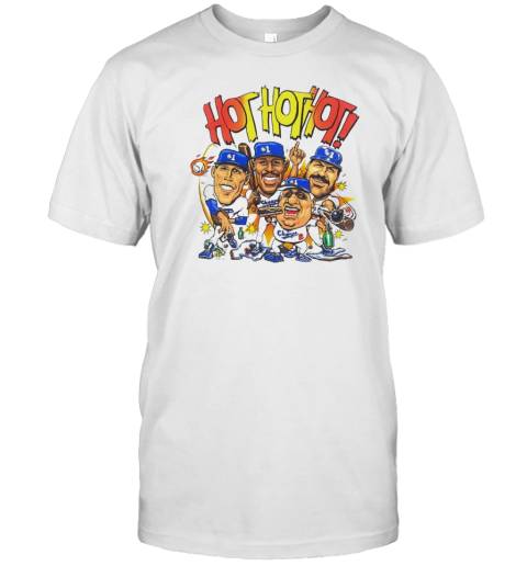 Los Angeles Dodgers Hot Hot Hot Caricature T-Shirt