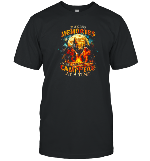 Making Memories One Campfire at a Time Bigfoot Camping Retro T-Shirt