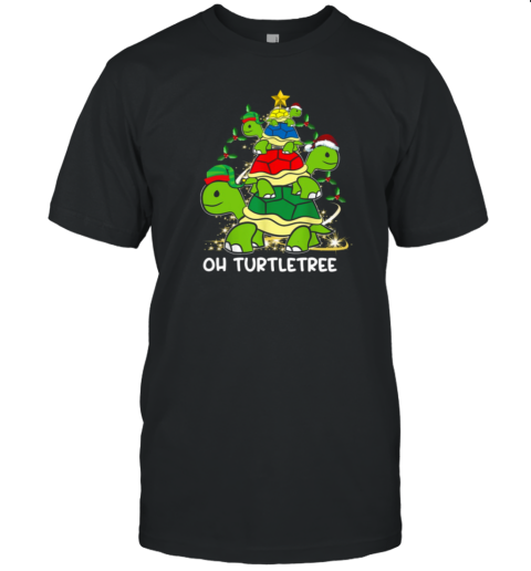 Oh Turtletree Cute Turtle With Santa Hat ELF Hat T-Shirt