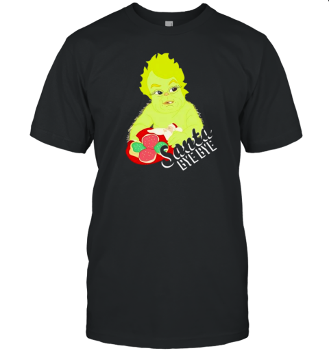 Retro Baby Grinch Santa Bye Bye Cartoon T-Shirt