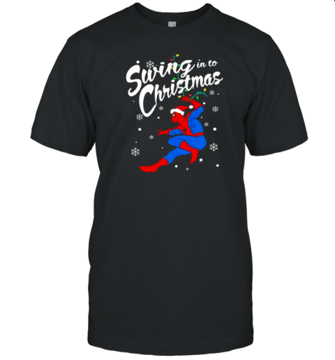 Spiderman Swing In To Christmas T-Shirt