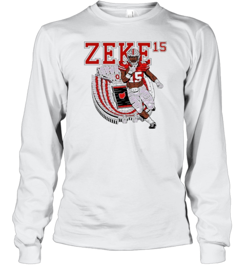 Vintage Ohio State Buckeyes Ezekiel Elliott Football T- Long Sleeved T-shirt 