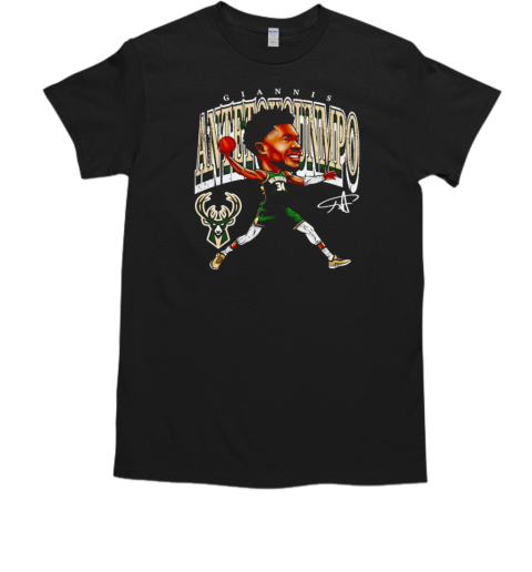 Giannis Antetokounmpo Milwaukee Bucks Basketball Cartoon Vintage T-Shirt