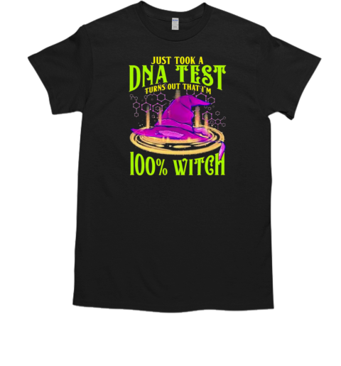 Halloween Witches Dna Test 100 Witch Creepy Pentagram T-Shirt