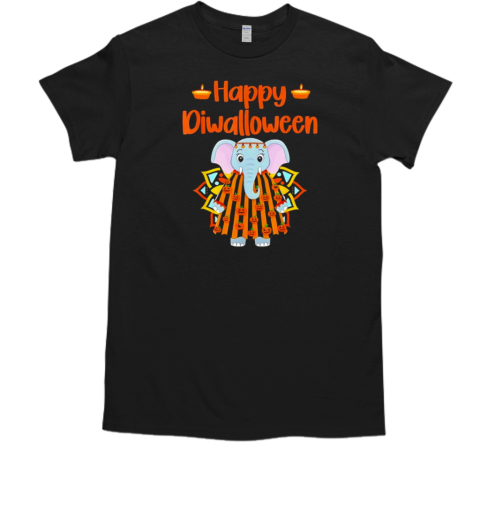 Happy Diwalloween Halloween Diwali Pumpkin Lantern Deepaval T-Shirt