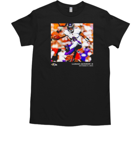 Lamar Jackson Black Baltimore Ravens NFL Flash Features Week 5 T-Shirt