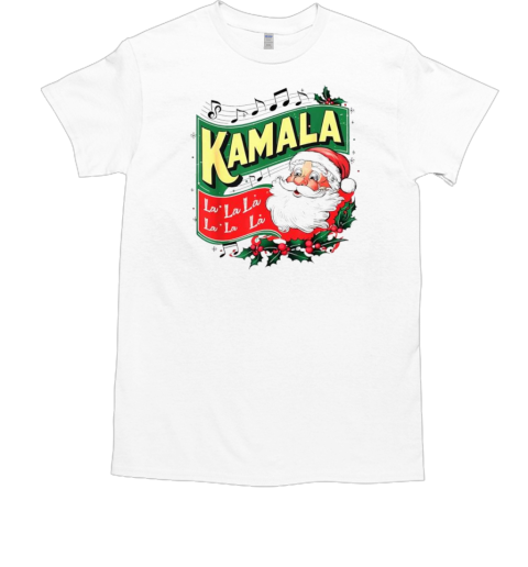 Women Christmas Kamala Harris Funny Comma La Xmas 2024 Santa T-Shirt