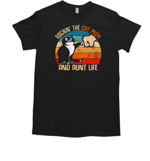 Rockin' The Cat Mom And Aunt Life Vintage Mother's T-Shirt