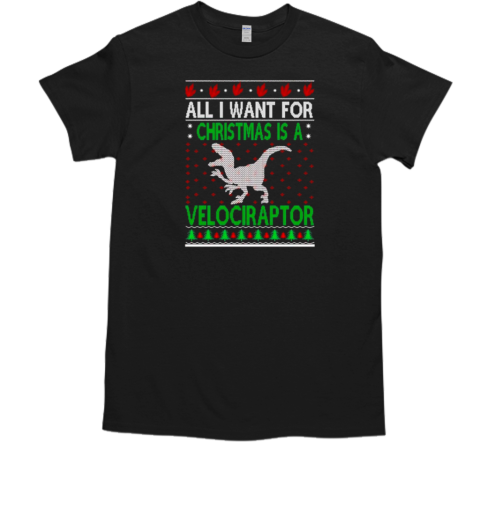 All I Want For Christmas Is A Velociraptor Dinosaur 2024 T-Shirt