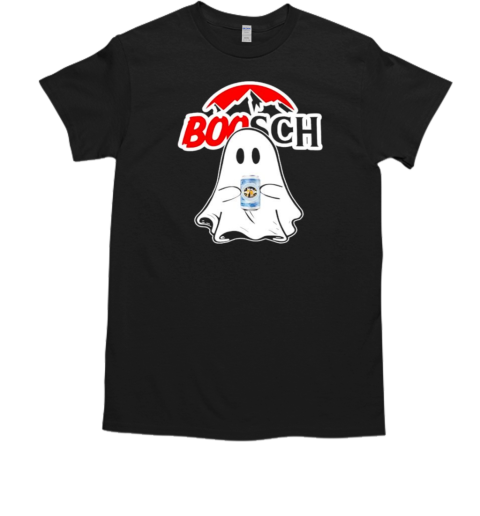 Booschbeer Halloween Funny Ghost Drinking Beer T-Shirt