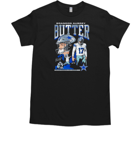 Brandon Aubrey #17 Dallas Cowboys Star NFL Kicker T-Shirt