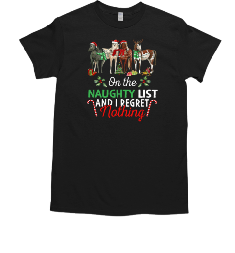 Horses Together Wearing Hats On Christmas T-Shirt