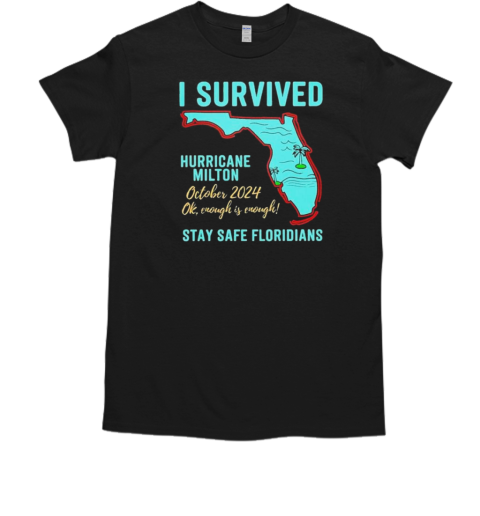 I Survived Hurricane Milton October 2024 Ok Enough Is Enough Stay Safe Floridians T-Shirt