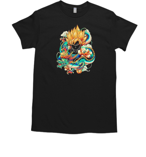 Colorful Dragon Songoku Design T-Shirt