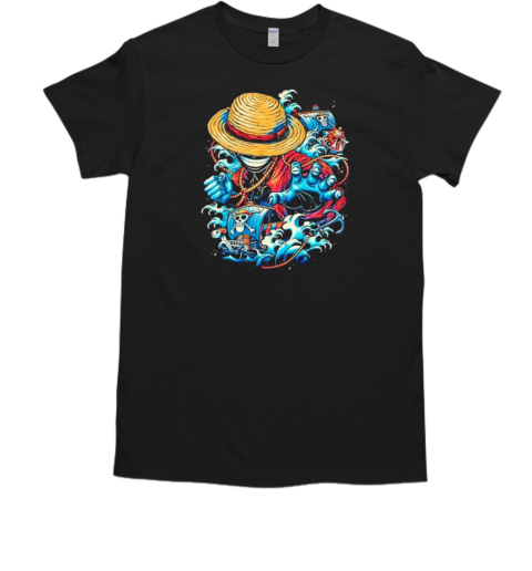 Colorful Pirate Luffy One Piece Design T-Shirt