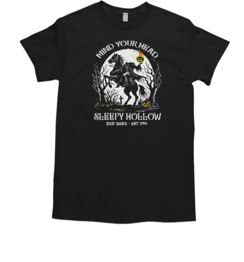Halloween Mind Your Head Sleepy Hollow New York Retro T-Shirt
