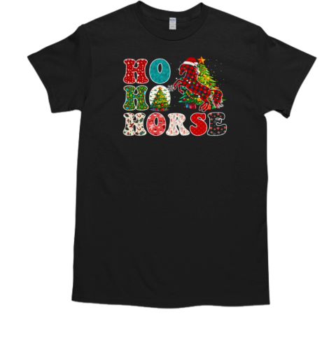 Ho Ho Horse Horse Wearing A Christmas Hat T-Shirt