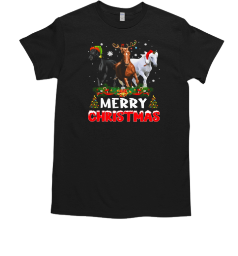 Merry Christmas Santa Hat Reindeer ELF T-Shirt