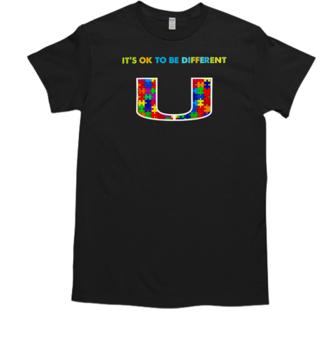 Miami Hurricanes it's ok to be different autism 2024 T-Shirt