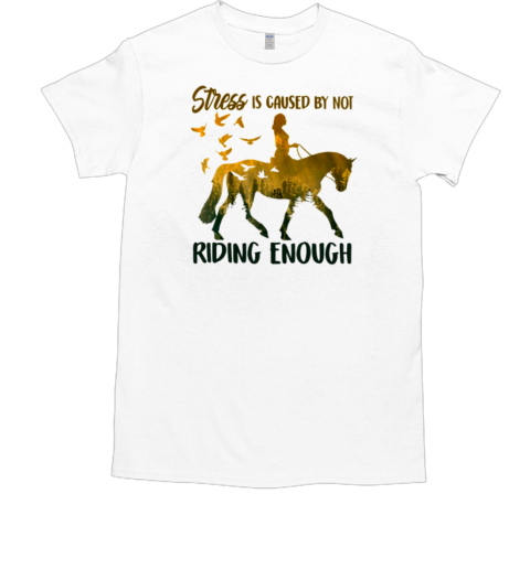 Stress Is Caused By Not Riding Enough Funny Horse Riding T-Shirt