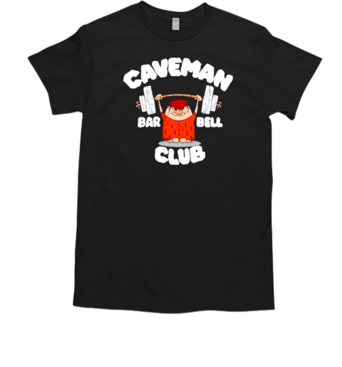 Weightlifting caveman bar bell club T-Shirt