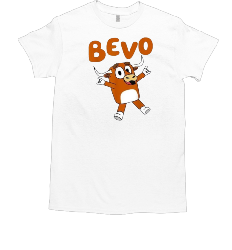 Bevo Texas Longhorn Bull Cartoon Bluey T-Shirt