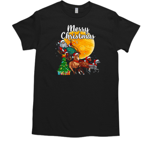 Horse Christmas Santa Merry Christmas T-Shirt