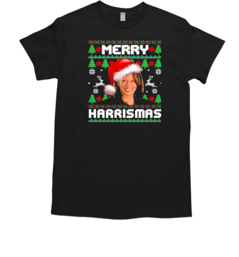 Kamala Harris Santa Hat Merry Harrismas 2024 T-Shirt