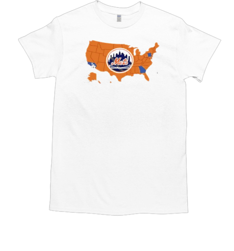 Map Of Who America Is Rooting For In The NLCS New York Mets MLB T-Shirt