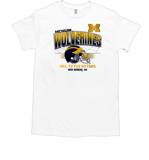 Michigan Wolverines football helmet grid vintage T-Shirt