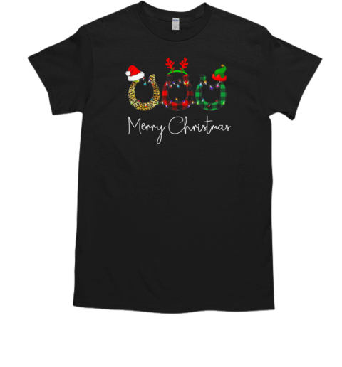 Santa Reindeer ELF Christmas Horseshoe T-Shirt