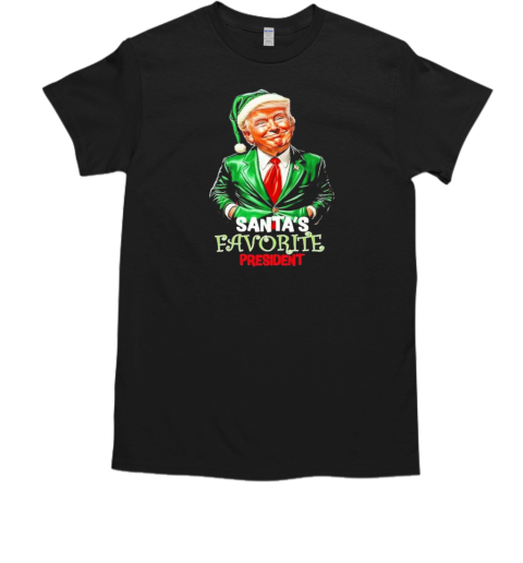 Trump as Santa's Favorite President Humorous Trump Elf Christmas 2024 T-Shirt